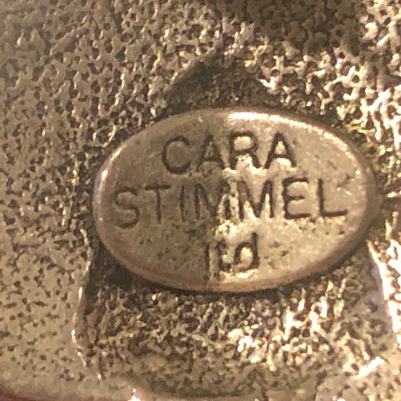 VTG 90s Cara Stimmel Hammered Silver Tone Chunky Dangling Bead Pierced Earrings - Picture 6 of 8